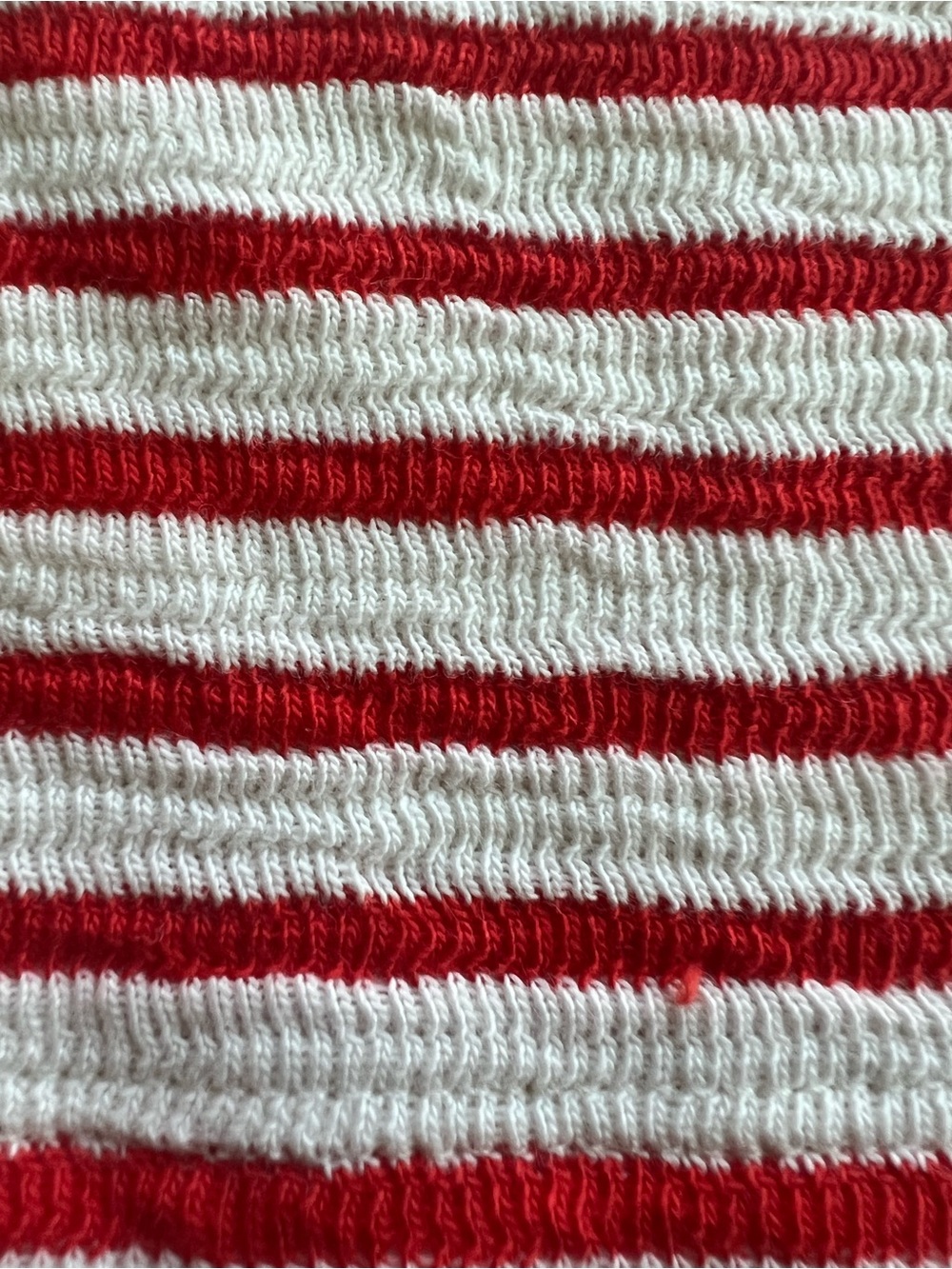 J.Crew Red and White Striped Crewneck Sweater with Navy Trim - Picture 3 of 5